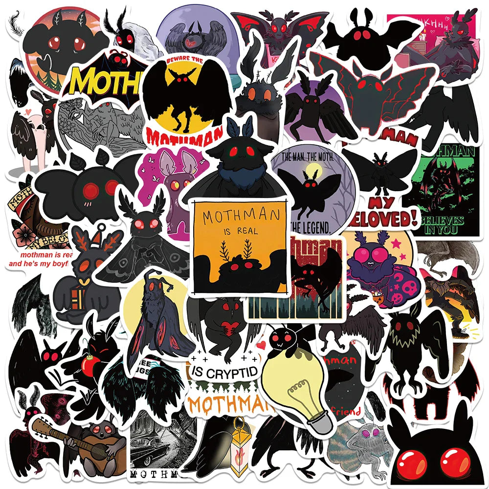 Mothman Movie Stickers 50PCS for Kids Car Laptop Bottle Motorcycle Decals (ONLINE ORDER ONLY)
