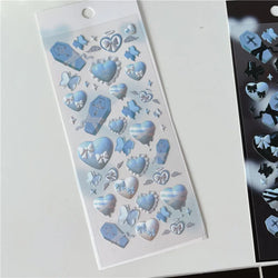 Asia Sweet Style 3D Love Heart Stickers Hand Account Idol Card DIY Material Decorative Sticker Personalized Kawaii Stationery (ONLINE ORDER ONLY)