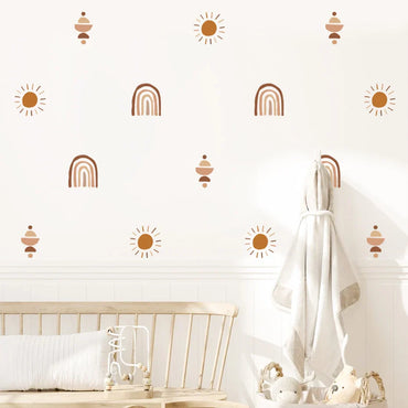 Boho Rainbow Sun Moon Nursery Wall Decals Vinyl Removable Kids Room Decor (ONLINE ORDER ONLY)
