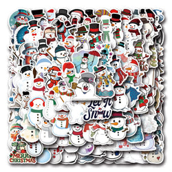 Cute Cartoon Snowman Stickers Waterproof Decals for Scrapbooking Laptop Phone (Online Order Only)