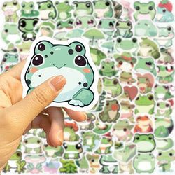 10/30/100PCS Cute Little Frog PVC Sticker Aesthetic Stationery School Supplies DIY Decoration Korean Scrapbooking for Kids (ONLINE ORDER ONLY)