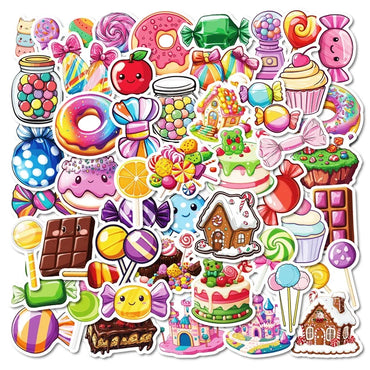 10/30/50PCS Kawaii Candy Colorful Sticky PVC Sticker Aesthetic DIY Decoration Scrapbooking Hand Accounting Supplies for Kids (ONLINE ORDER ONLY)