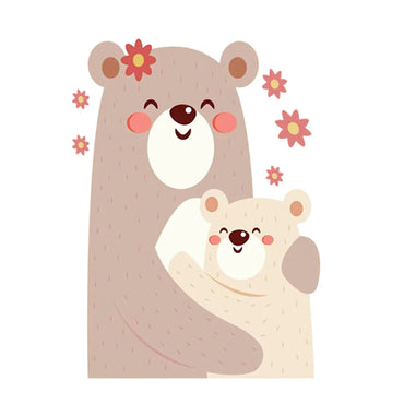 Cartoon Bear Flower Wall Stickers for Girls Room Decor (ONLINE ORDER ONLY)