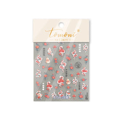 Snake Rose  Flower Chinese Knot Calabash Gourd Peony Good Fortune Self Adhesive Nail Art Stickers Manicure Decals Nail Supplies (ONLINE ORDER ONLY)