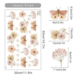 Boho Floral Wall Stickers Nursery Vinyl Decals Kids Room Decor (Online Order Only)