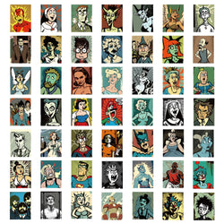 50pcs Humorous Funny Character Stickers Aesthetic Cartoon Decals Laptop Luggage Skateboard Phone Sticker Kids Toys (ONLINE ORDER ONLY)