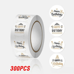 100-500pcs Happy Birthday Cake Party Sticker Creative Cartoon Decorative Holiday Gift Sticker Envelope Sealing Sticker (ONLINE ORDER ONLY)