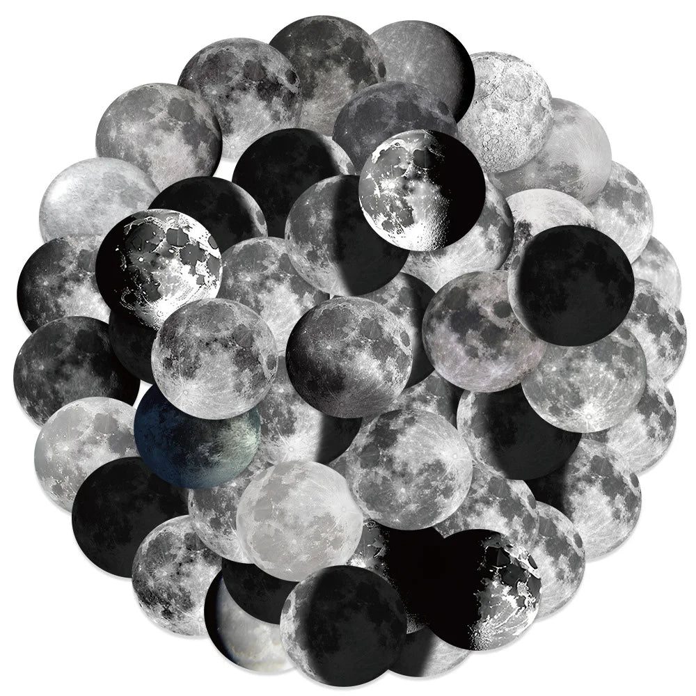 Mystery Moon Surface Cartoon Stickers for Phone Laptop Luggage Skateboard 10/30/50PCS (Online Order Only)