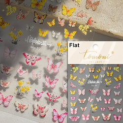 Charming Beautiful Black White Small Butterfly Flower Petal Love Heart Bowknot 5D Self Adhesive Nail Art Sticker Manicure Decals (Online Order Only)