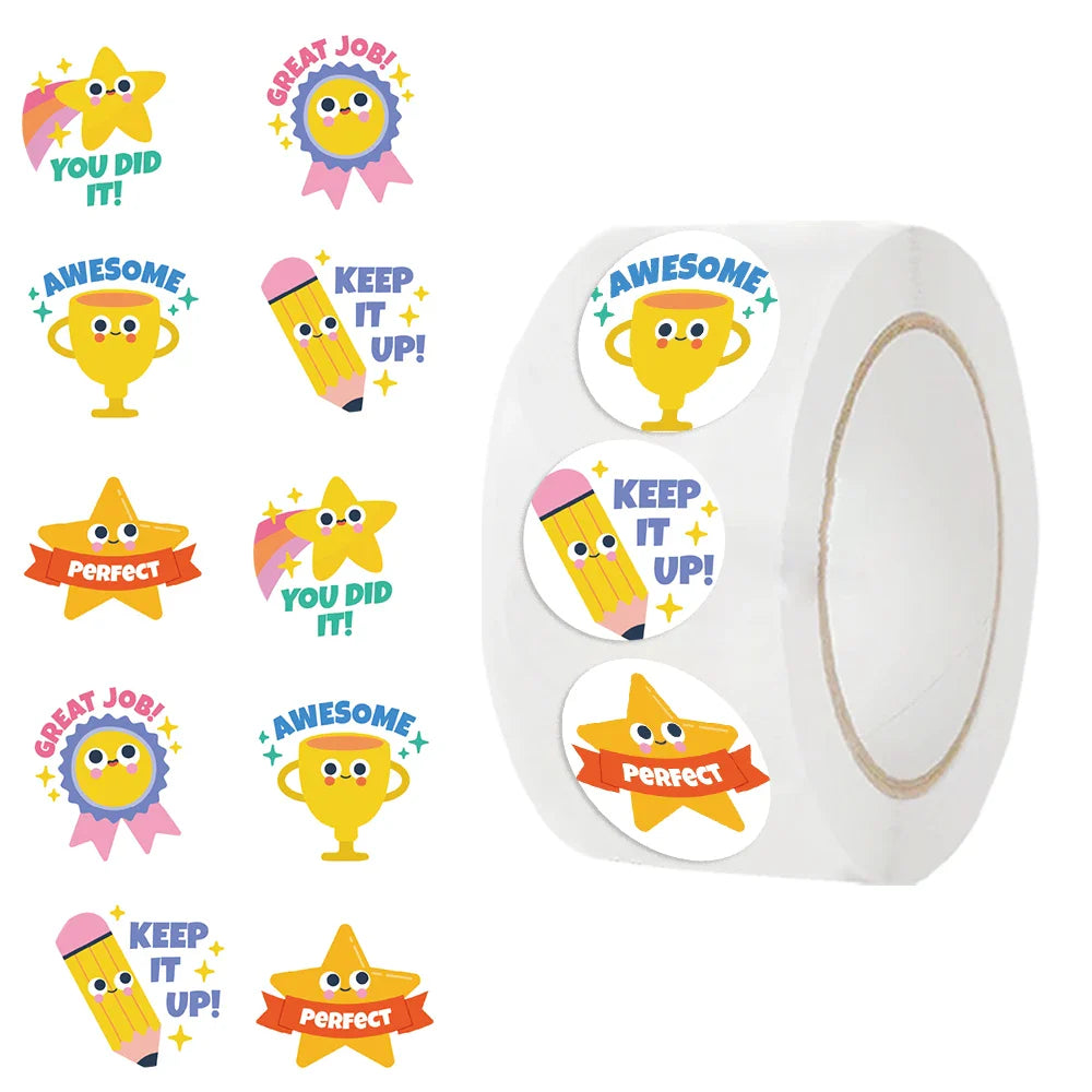 500pcs Colorful Star Stickers for Kids Reward Encourage School Classroom Cartoon Cute Stars Stickers for Teachers DIY Craft (Online Order Only)