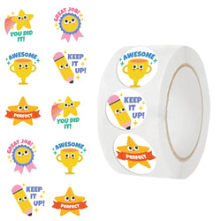 500pcs Colorful Star Stickers for Kids Reward Encourage School Classroom Cartoon Cute Stars Stickers for Teachers DIY Craft (Online Order Only)