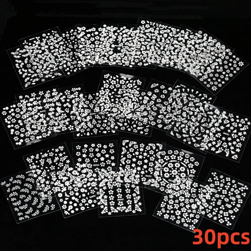 30 Sheets Cute Penguin Winter Nail Stickers Set 3D Snowflake Christmas Decals Tree Elk Bell Self Adhesive Slider Manicure Tips * (ONLINE ORDER ONLY)