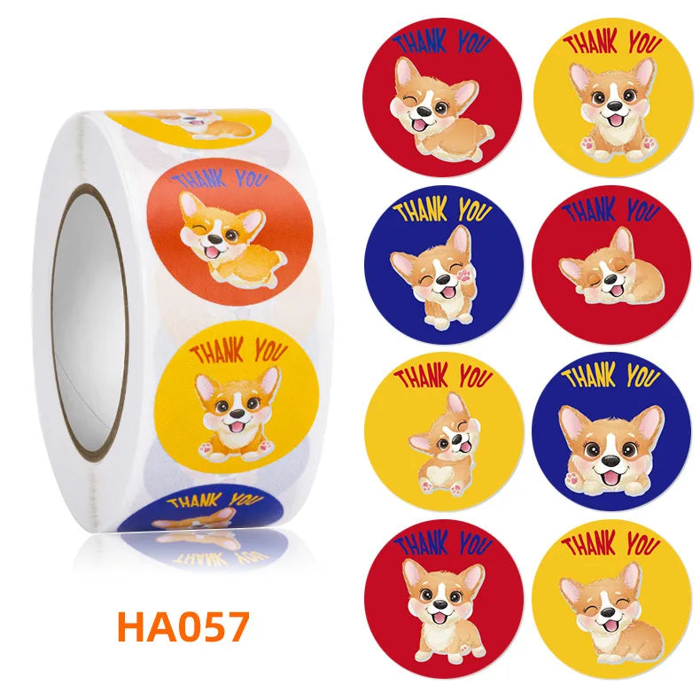 1inch/2.5cm Animal Good Job Cool Stickers Roll for Envelope Praise Reward Student Work Label Stationery Seal Lable (ONLINE ORDER ONLY)