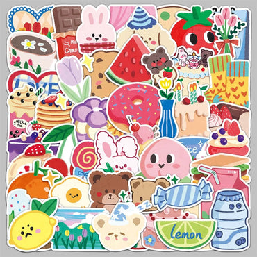 50pcs Cartoon Graffiti Stickers for Helmet, Desktop, Wall Decoration, DIY (Online Order Only)