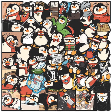 50pcs Funny Cute Cartoon Animal Penguin Stickers For Laptop Water Bottle Luggage Notebook Waterproof Graffiti Vinyl Decals (ONLINE ORDER ONLY)