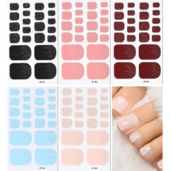 110Tips 3D Full Cover Gradient Toenail Stickers Multi Color Self Adhesive Slider No Need UV Lamp Cured Press On Toe Nail Decals* (ONLINE ORDER ONLY)