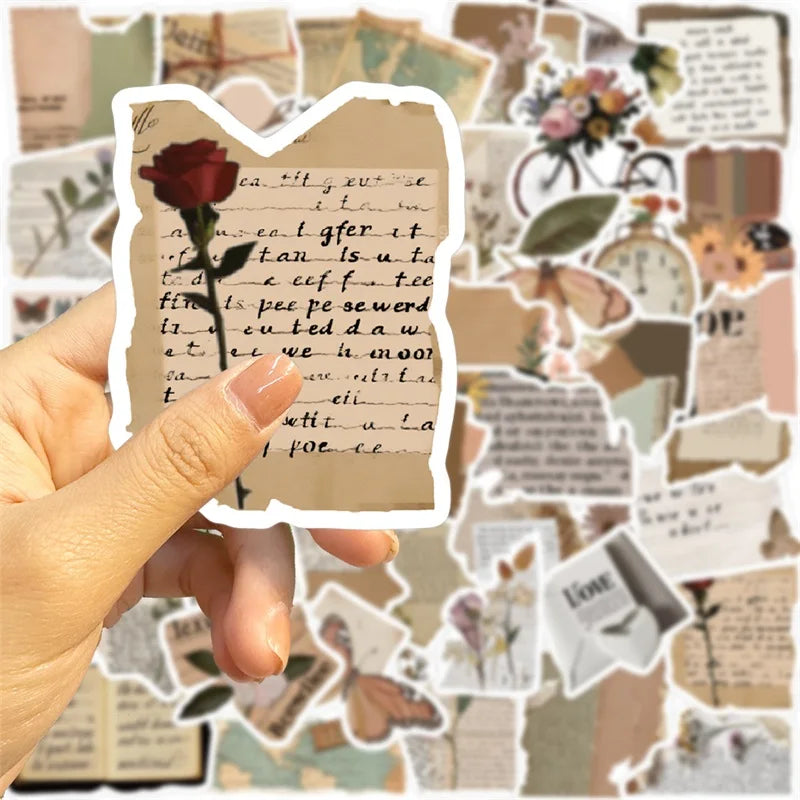 10/30/50PCS Copy Fragments PVC Sticker Aesthetic Children's Korean Stationery School Supplies Decoration Scrapbooking for Kids (ONLINE ORDER ONLY)