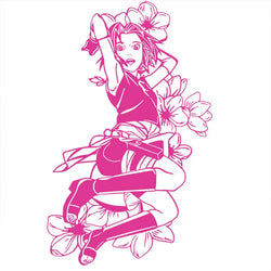 Anime Large Pattern Car Sticker Japanese Anime Cherry Blossom Decoration Window Side Auto Parts Girl Vinyl Decals (ONLINE ORDER ONLY)