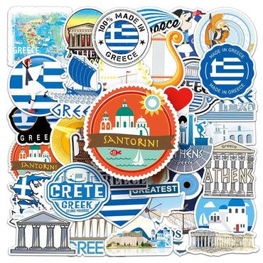 10/30/50pcs Greece City Travel Stickers World Famous Tourist Landscapes Decals DIY Scrapbook Luggage Phone Car Sticker Toy (ONLINE ORDER ONLY)