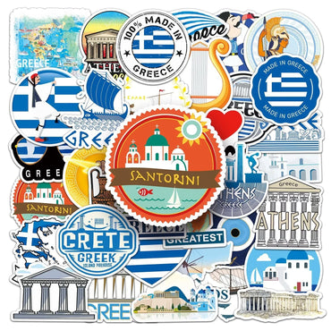 10/30/50pcs Greece City Travel Stickers World Famous Tourist Landscapes Decals DIY Scrapbook Luggage Phone Car Sticker Toy (ONLINE ORDER ONLY)