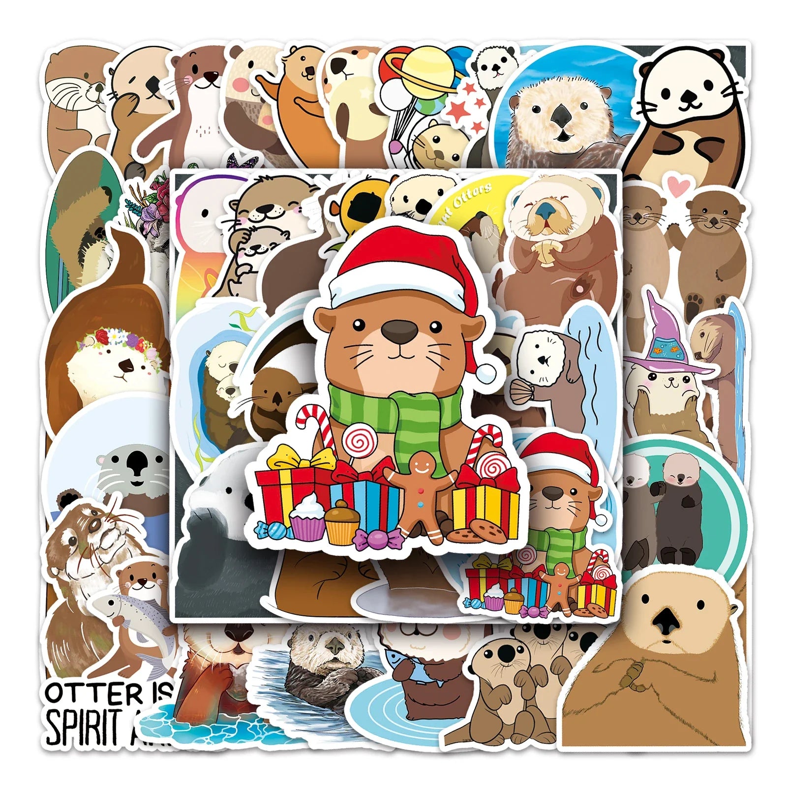 50Pcs Otter Cartoon Waterproof Vinyl Stickers for Skateboard Snowboard (Online Order Only)