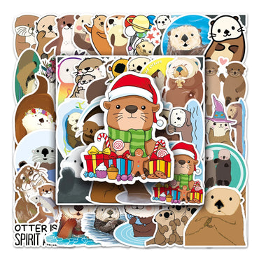 50Pcs Otter Cartoon Waterproof Vinyl Stickers for Skateboard Snowboard (Online Order Only)