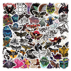 Dark Series Ghost Moth Horror Cartoon Stickers for Phone Laptop Luggage Skateboard Decals (Online Order Only)