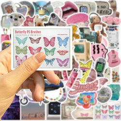 65Pcs Retro Millennium Stickers Cartoon PVC Waterproof Stickers Decals For Kids Boys Girls Toys Gifts (ONLINE ORDER ONLY)