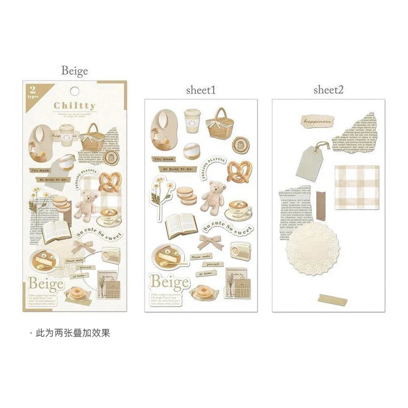 2pcs Japanese Cute Bear Strawberry Flower Landscaping Stickers Scrapbooking Junk Journal Planner Collage Material Stationery (ONLINE ORDER ONLY)