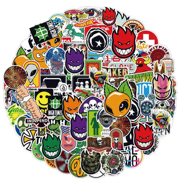 10/30/50/100PCS Skateboard Tide Brand Stickers Graffiti Car Bike Phone Laptop Skateboard Guitar Cool Waterproof Sticker Kids Toy (Online Order Only)