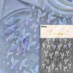 Summer Beach Dreamy Water Bubble Mermaid Shell Conch Starfish Jellyfish Soft Relief Decoration Nail Art Stickers Manicure Decals (ONLINE ORDER ONLY)