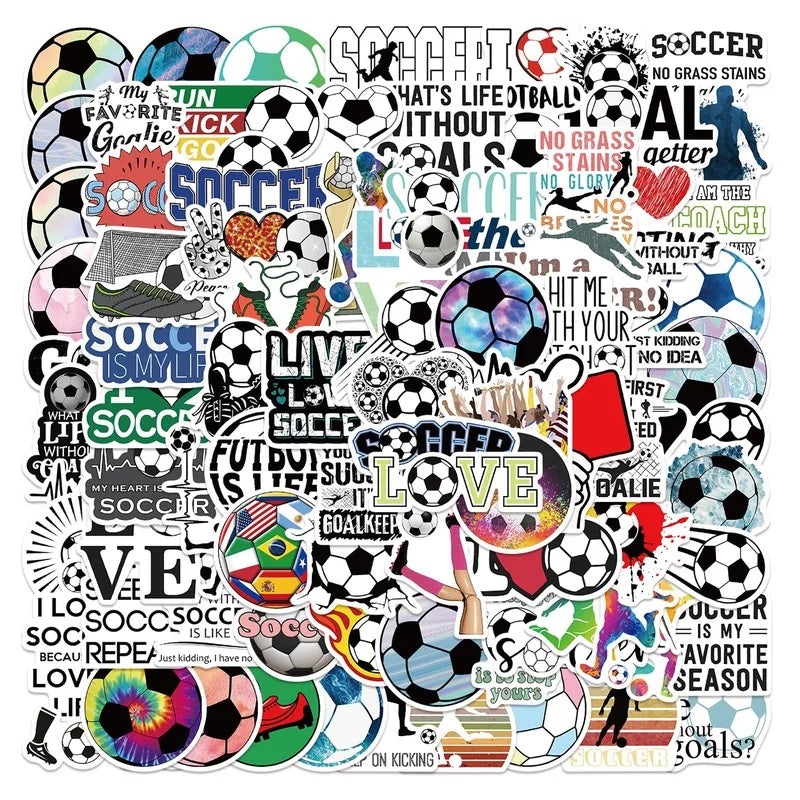 10/50/100pcs Graffiti Stickers Football Soccer Stickers for Adults Helmet Motorcycle Luggage Water Bottle Skateboard (ONLINE ORDER ONLY)