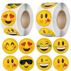 500pcs/roll Cartoon Funny Face Expression Reward Stickers, DlY Decoration Label  For Game Gift Envelope Self Adhesive Stickers (ONLINE ORDER ONLY)