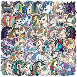 Unicorn Cartoon Stickers for Phone Laptop Luggage Skateboard - 10/30/50PCS (Online Order Only)