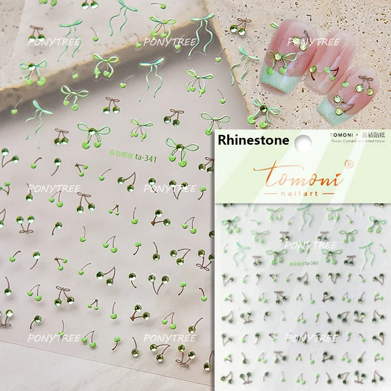 Dreamy Shiny Bowknot Ribbon Lace Delicate Tie Charming 5D Nail Art Decoration Sticker Self Adhesive Manicure Decal DIY Wholesale (ONLINE ORDER ONLY)