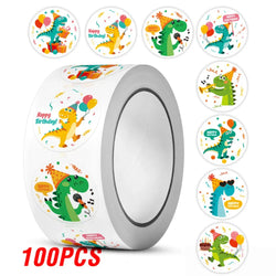 100-500pcs Round Dinosaur Stickers For Kids Teacher Reward Stickers School Supplies Animal Incentive 1inch Stationery Stickers (ONLINE ORDER ONLY)