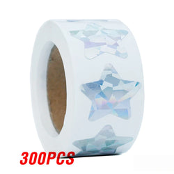100-500pcs Laser Gold Foil Self-adhesive Star Stickers Reward Chart Decorative Toy Gifts Sticker Labels 1 Inch (ONLINE ORDER ONLY)