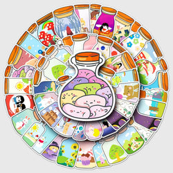 50Pcs Cartoon Waterproof Vinyl Stickers for Skateboard Snowboard (Online Order Only)