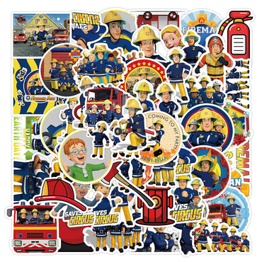 10/30/50PCS Fireman Sam Series Stickers Cartoon Sticker Kids Toy Decals DIY Luggage Laptop Phone Car Bike Skateboard Graffiti (ONLINE ORDER ONLY)