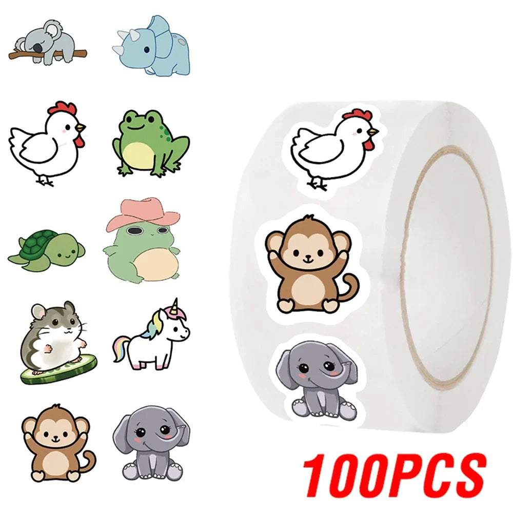 100-500pcs Cute Animal Paper Labels Thank You Sticker Reward Sealing Scrapbooking DIY Gift Decoration Stationery Supplies (ONLINE ORDER ONLY)