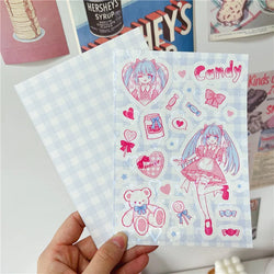 Cute Retro Comic Girl Stickers Diary Scrapbooking DIY Album Decoration Sticker Couple Aesthetic Kawaii Stationery Stick Label (ONLINE ORDER ONLY)