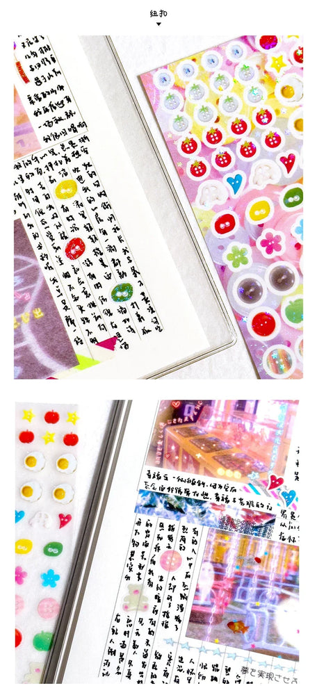 Y2K Japanese Sticker 8 Style Glitter Cute Sticker Phone Case Notebook Scrapbooking DIY Decorative Stickers Collage Material (ONLINE ORDER ONLY)