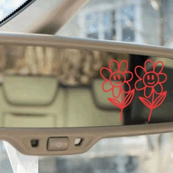 Flower Buds Car Sticker Plant Interior Decoration Rear View Mirror Fashion Stickers Creative Sport PVC Vinyl Decals (ONLINE ORDER ONLY)