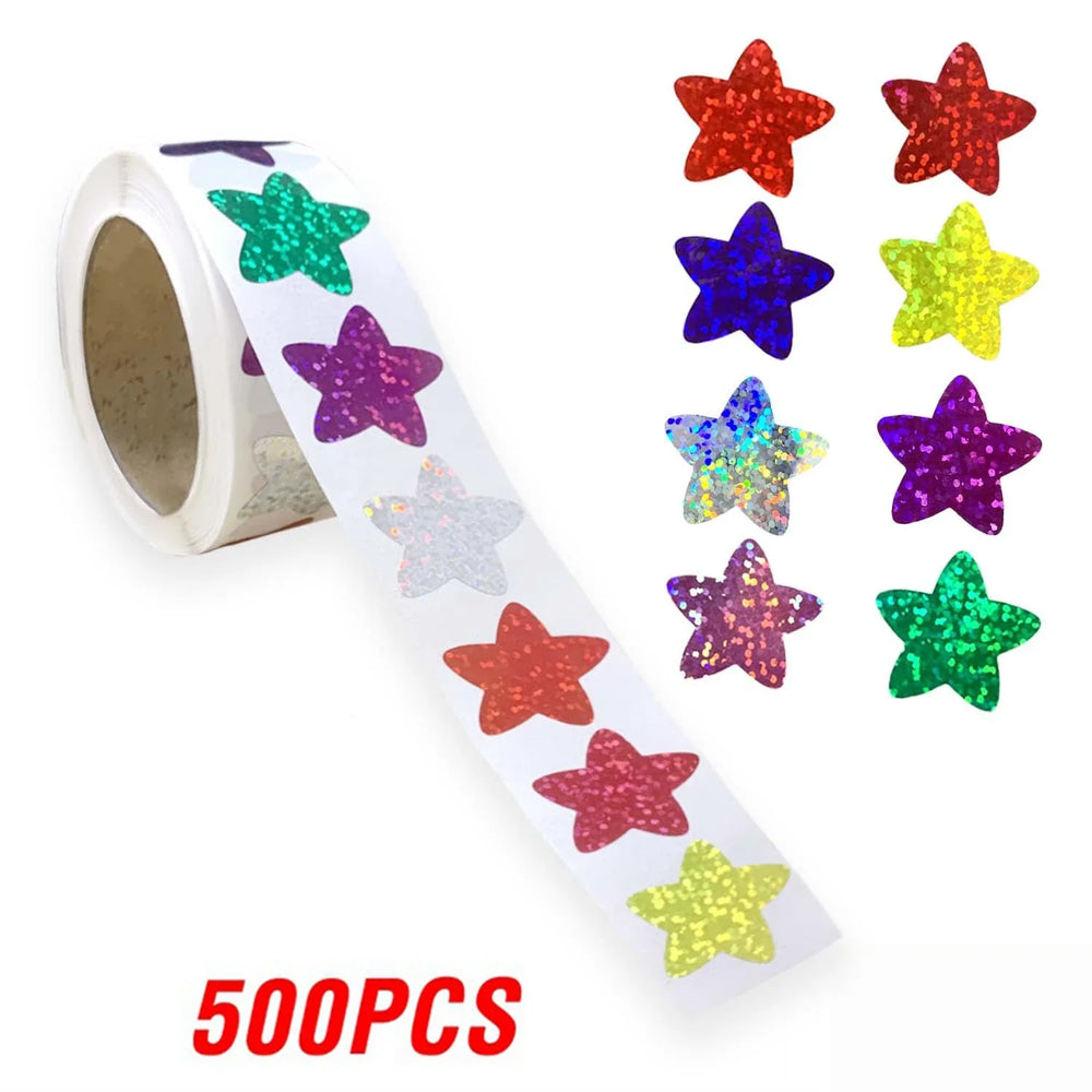 100-500pcs Color Star Sticker Birthday Wedding Gift Party Decor Seal Sticker Envelope Invitation Sticker Baking Label (ONLINE ORDER ONLY)
