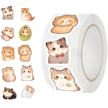 100-500pcs Cute Fat Cat Sticker Paper Reward Labels Thank You Sticker Gift Sealing Decoration Scrapbooking Stationery Supplies (ONLINE ORDER ONLY)