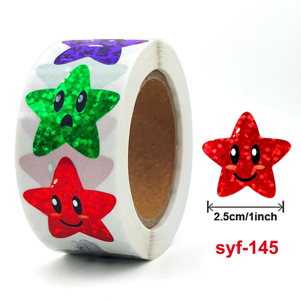 50-500pcs Glitter Star Stickers for Kids School Teacher Reward Sticker Party Decor Small Business Label Scrapbooking Stickers (ONLINE ORDER ONLY)