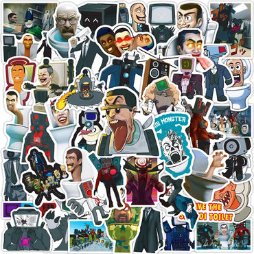 10/30/50/100PCS Funny Skibidi Toilet Stickers Graffiti Motorcycle Laptop Phone Notebook Waterproof Car Sticker Cartoon Decal Toy (ONLINE ORDER ONLY)