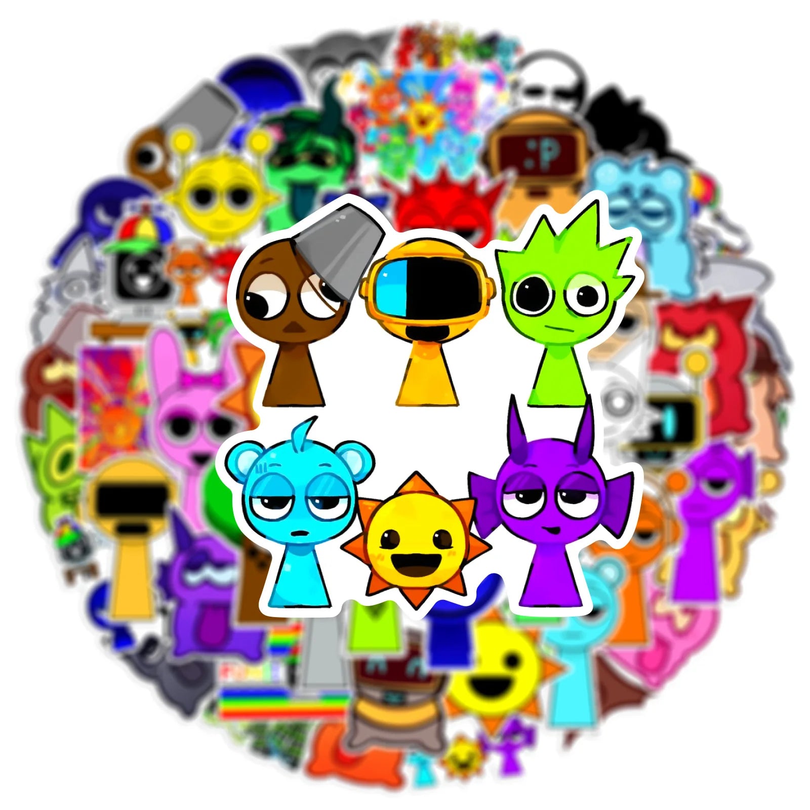 Incredibox Sprunki Stickers 10/30/50pcs Music Game Cartoon Decals for Laptop, Phone, Bike, Luggage, Skateboard (ONLINE ORDER ONLY)