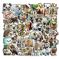 10/30/50PCS Cute Pixel Animals Stickers Ins Style Cartoon Decals For Kids Laptop Skateboard Notebook Fridge Bike Decoration Toys (Online Order Only)