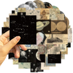 10/30/50PCS Vintage Planet World Map Sticker Graffiti PVC Waterproof Toys Suitcase Scrapbook Fridge Guitar Cup Phone Decals Gift (Online Order Only)